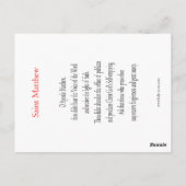 St. Matthew Prayer Card Briefkaart (Achterkant)
