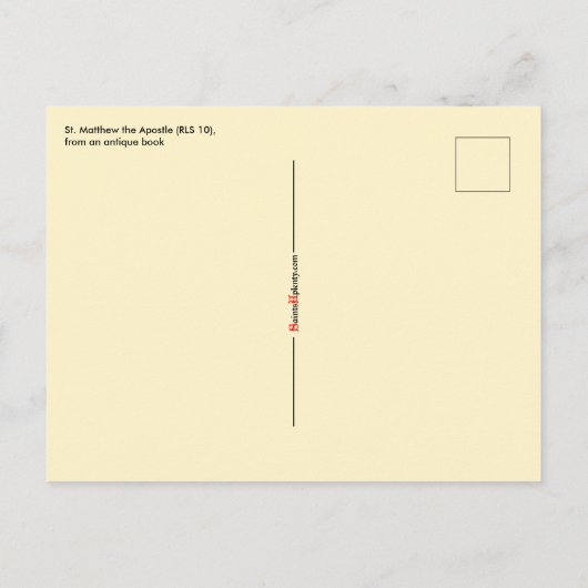 St. Matthew the Apostle (RLS 10) Briefkaart (Achterkant)