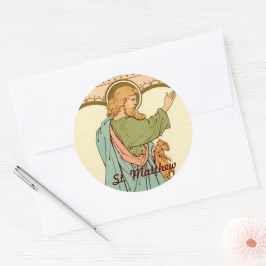 St. Matthew the Apostle (RLS 10) Ronde Sticker (Envelop)