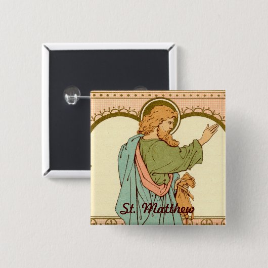 St. Matthew the Apostle (RLS 10) Vierkante Button 5,1 Cm (Voorkant /achterkant)