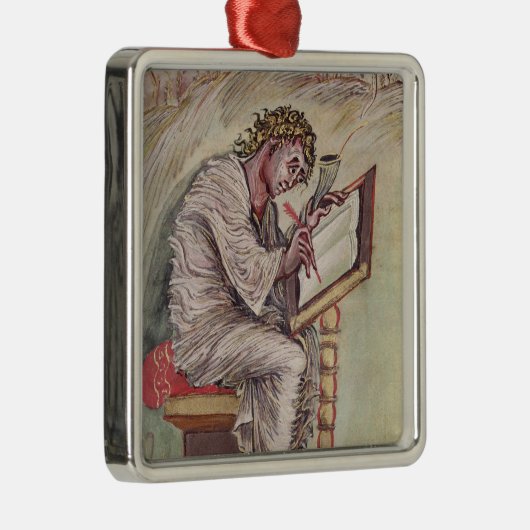 St. Matthew, van de Ebbo Gospels Metalen Ornament (Rechts)