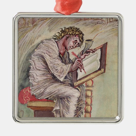 St. Matthew, van de Ebbo Gospels Metalen Ornament (Voorkant)