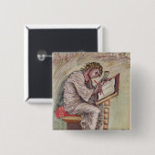 St. Matthew, van de Ebbo Gospels Vierkante Button 5,1 Cm (Voorkant /achterkant)