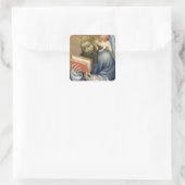 St. Matthew, van de kapel van Karlstejn Vierkante Sticker (Tas)