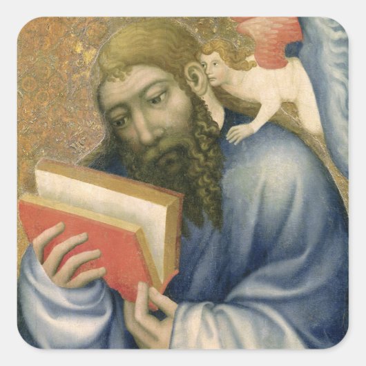 St. Matthew, van de kapel van Karlstejn Vierkante Sticker (Voorkant)