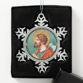 St. Matthias de apostel (JMAS 09) Tin Sneeuwvlok Ornament