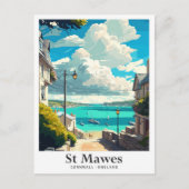 St Mawes Cornwall Engeland Reisillustratie Briefkaart (Voorkant)