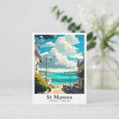 St Mawes Cornwall Engeland Reisillustratie Briefkaart (Staand voorkant)