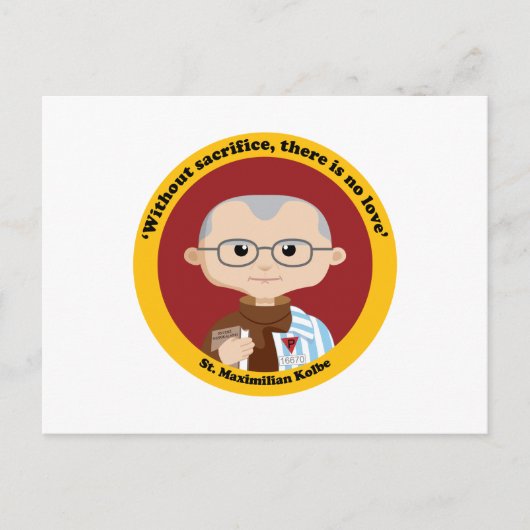 St. Maximilian Kolbe Briefkaart (Voorkant)