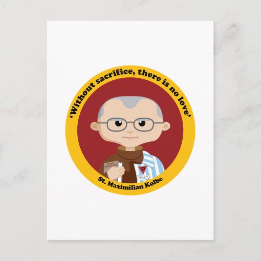 St. Maximilian Kolbe Briefkaart (Voorkant)
