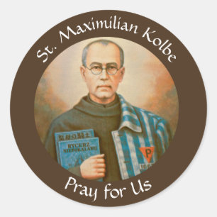 St. Maximilian Kolbe Feest Dag 14 augustus Ronde Sticker