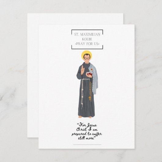 St. Maximilian Kolbe Flat Wenskaart (Voorkant / Achterkant)