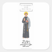 St. Maximilian Kolbe Flat Wenskaart Vierkante Sticker (Voorkant)