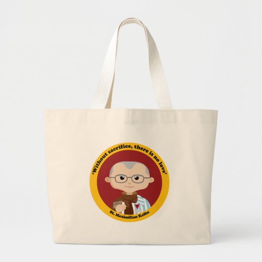 St. Maximilian Kolbe Grote Tote Bag (Voorkant)