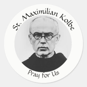St. Maximilian Kolbe katholieke martelaar Ronde Sticker