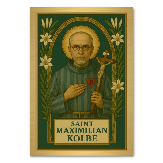 St. Maximilian Kolbe Katholieke Trouwtafel Kaart (Voorkant)