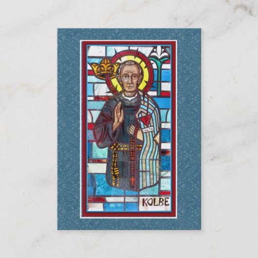 St. Maximilian Kolbe Militia Immaculata Heilige Ka Visitekaartje (Voorkant)