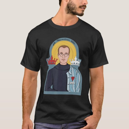 St Maximilian Kolbe Two Crowns Katholieke Saint Po T-shirt (Voorkant)
