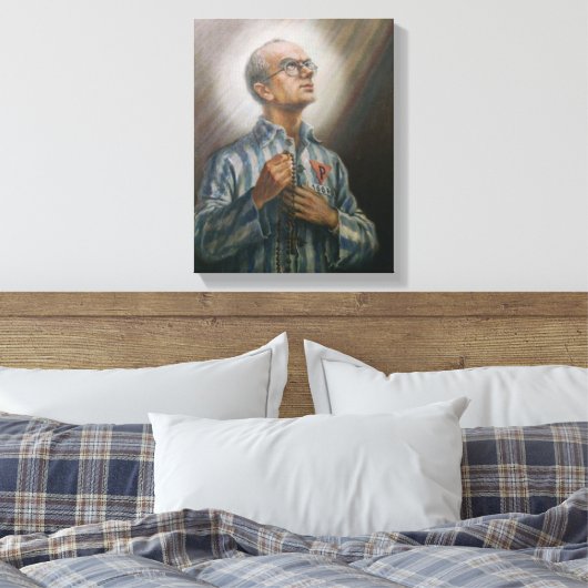 St Maximillian Kolbe Canvas Afdruk (Insitu (Slaapkamer))