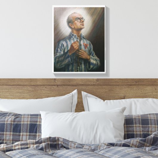 St Maximillian Kolbe Canvas Afdruk (Insitu (Slaapkamer))