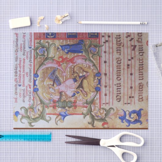 St. Michael Aartsengel Antiek Koorperkament Tissuepapier (Craft)