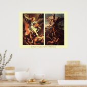 St MICHAEL AARTSENGEL DIE SATAN OVERWINDT Poster (Keuken)