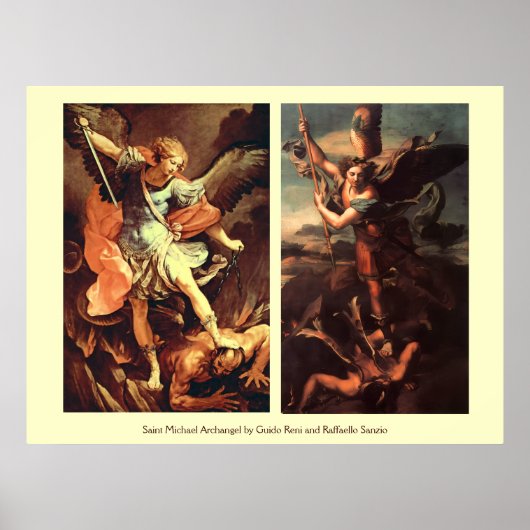 St MICHAEL AARTSENGEL DIE SATAN OVERWINDT Poster (Voorkant)