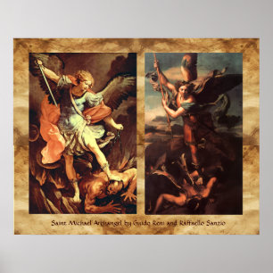 St MICHAEL AARTSENGEL DIE SATAN OVERWINDT Poster