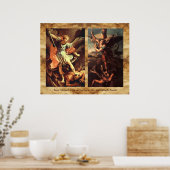 St MICHAEL AARTSENGEL DIE SATAN OVERWINDT Poster (Keuken)
