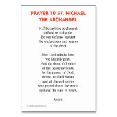 St. Michael Aartsengel Gebed Kaart (Achterkant)