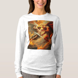 St Michael Aartsengel Lange Mouw Vrouwen T-shirt