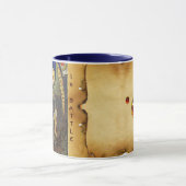 St.Michael aartsengel met duivel monogram perkamen Mok (Midden)