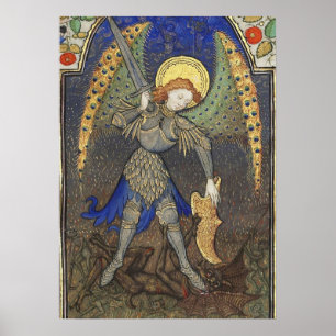 St. MICHAEL AARTSENGEL MET DUIVEL Poster