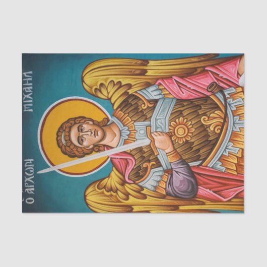 St. Michael aartsengel orthodox Christelijk icoon Tissuepapier (Voorkant)