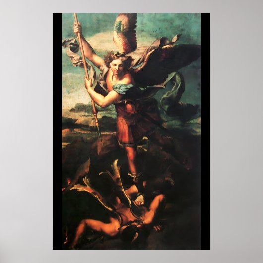 St MICHAEL AARTSENGEL OVERWINNEND SATAN Poster (Voorkant)