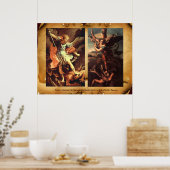 St MICHAEL AARTSENGEL OVERWINNENDE SATAN Poster (Keuken)
