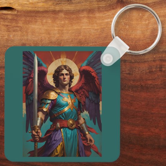 St Michael Aartsengel Sleutelhanger - Katholiek ge (Achterkant)