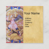 St. Michael Archangel Antiek Parchment Monogram B Vierkante Visitekaartje (Voorkant)