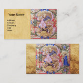 St. Michael Archangel Antiek Parchment Monogram Visitekaartje (Voorkant / Achterkant)