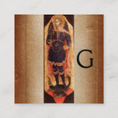 ST MICHAEL ARCHANGEL EN DRAGON Parchment Monogram Vierkante Visitekaartje (Achterkant)