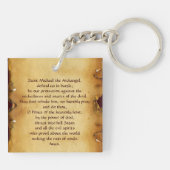 St. Michael Archangel en Dragon Prayer Perkament Sleutelhanger (Achterkant)