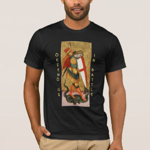 St. Michael Archangel en Dragon Sienese Black T-shirt