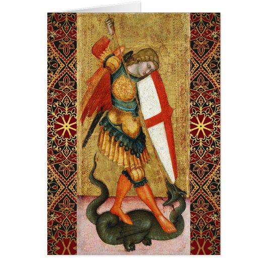 St. Michael Archangel en Dragon Sienese Prayer (Voorkant)