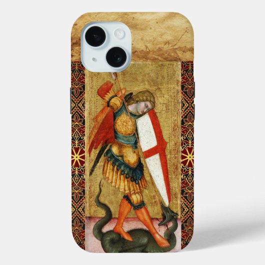 St. Michael Archangel en Dragon Sienese Prayer Case-Mate iPhone Case (Achterkant)