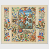 ST. MICHAEL ARCHANGEL EN DRAGON Vlaams Miniatuur Cadeaupapier (Vlak)