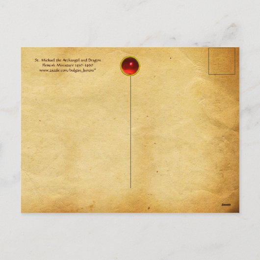 ST. MICHAEL ARCHANGEL EN DRAGON Vlaams Miniatuur Feestdagenkaart (Achterkant)