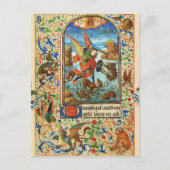 ST. MICHAEL ARCHANGEL EN DRAGON Vlaams Miniatuur Feestdagenkaart (Voorkant)