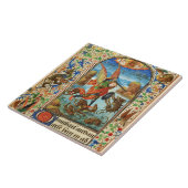 ST. MICHAEL ARCHANGEL EN DRAGON Vlaams Miniatuur Tegeltje (Zijkant)