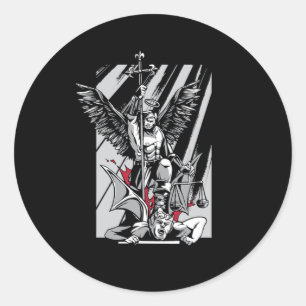 St Michael Archangel Evil Religion Faith Believer Ronde Sticker