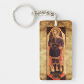 ST MICHAEL ARCHANGEL MET DRAGON Prayer Parchment Sleutelhanger (Voorkant)